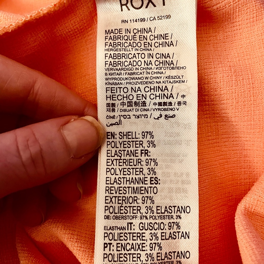 Roxy Peach Midi Dress with Open Back. Size M. - Picture 8 of 9